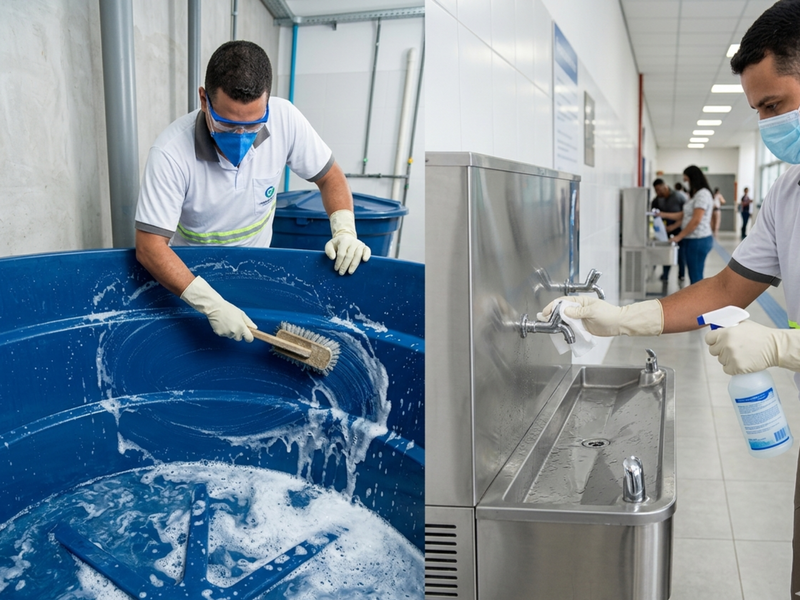 Limpeza de caixa d'água e bebedouros em São José SC e Grande Florianópolis.